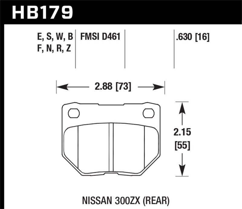 Hawk Performance HB179N.630 Hawk 06-07 WRX HP+ Street Rear Brake Pads