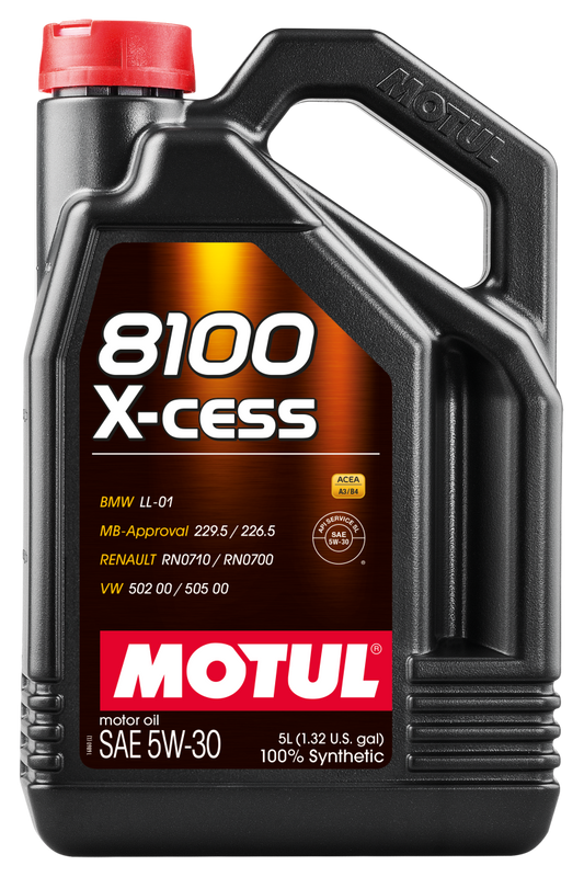 Motul 108946 Synthetic Engine Oil 8100 5W30 X-CESS 5L