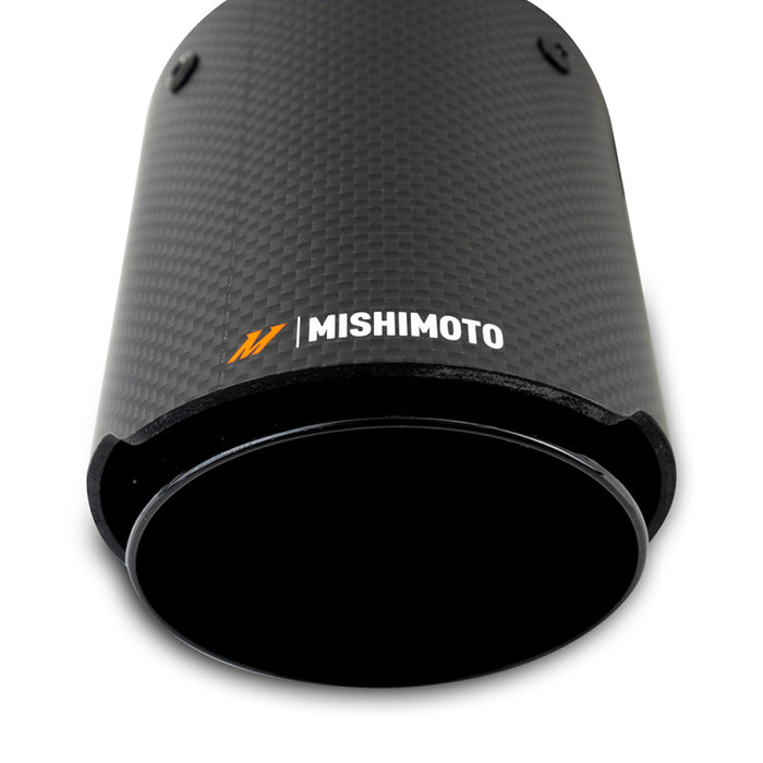 Mishimoto MMEXH-TIP-CFD25BK 2x Carbon Fiber Muffler Tip 2.5in Inlet 3.5in Outlet Black
