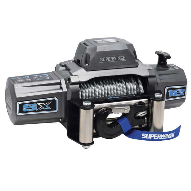 Superwinch 1712200 12000 LBS 12V DC 3/8in x 85ft Wire Rope SX 12000 Winch - Graphite