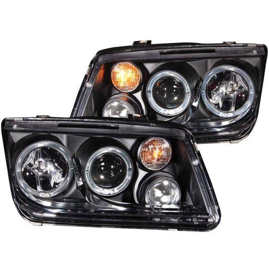 ANZO 121369 1999-2005 Volkswagen Jetta Projector Headlights w/ Halo Black (CCFL)