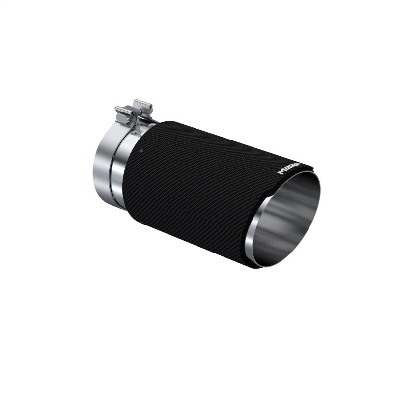 MBRP T5075CF Universal Carbon Fiber Tip 6in OD/5in Inlet/12in L - Angle Cut Tip