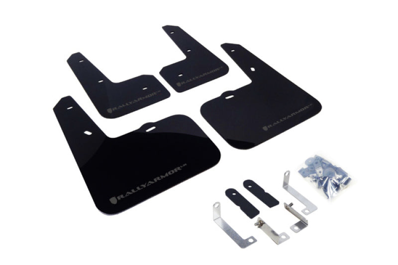 Rally Armor MF24-UR-BLK/GRY 12-18 Hyundai Veloster Black UR Mud Flap w/ Grey Logo