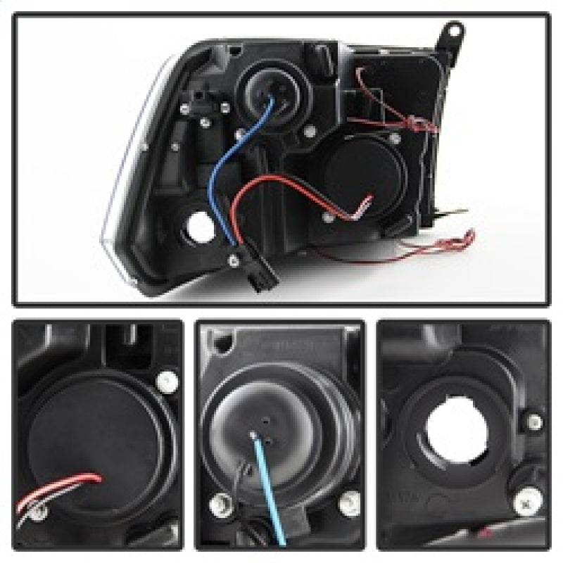 SPYDER 5010056 Spyder Dodge RAM 1500 09-14 10-14 Projector Headlights Halogen- LED Halo LED- Smke PRO-YD-DR09-HL-SM