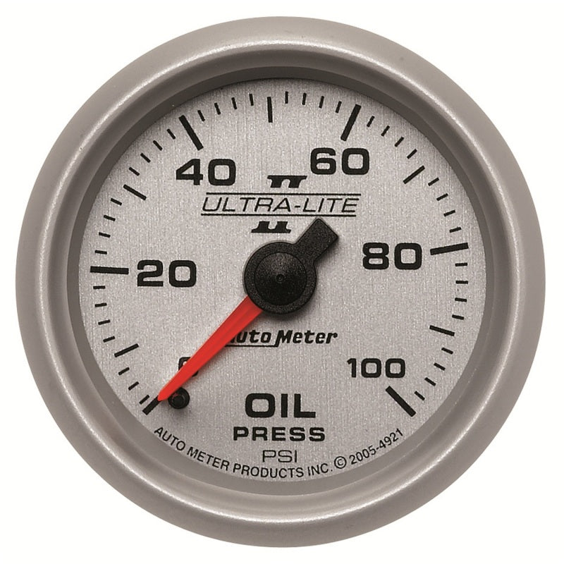 AutoMeter 4921 Autometer Ultra-Lite II 52mm 0-100 PSI Mechanical Oil Pressure Gauge