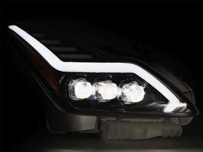 AlphaRex 881985 08-13 Infiniti G37 Coupe SD NOVA LED Proj Headlights Plank Gloss Blk w/Activ Light/Seq Sig