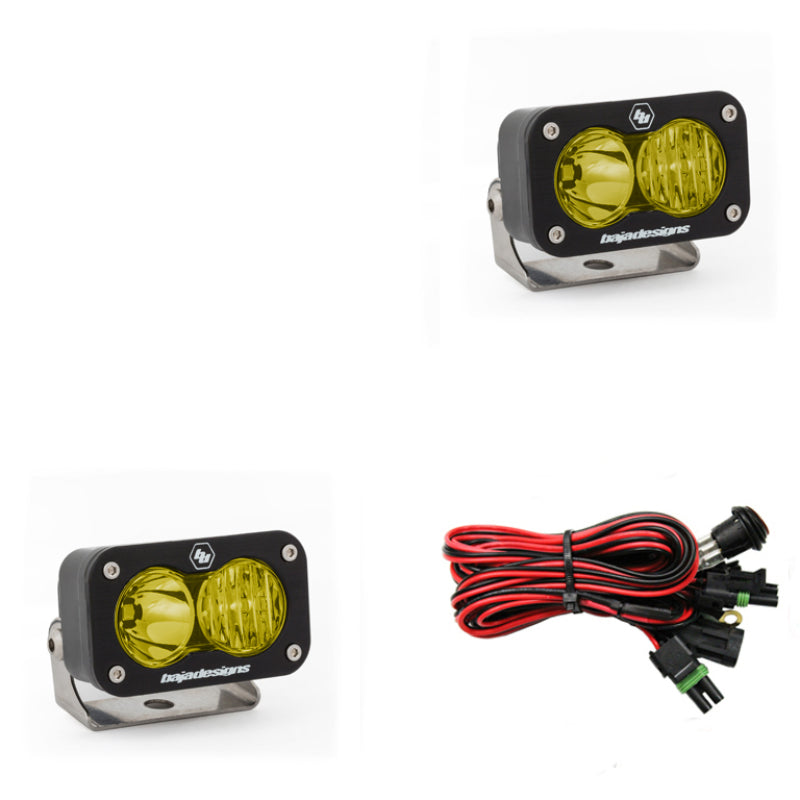 Baja Designs 547813 S2 Sport Driving Combo Pattern Pair LED Work Light - Amber