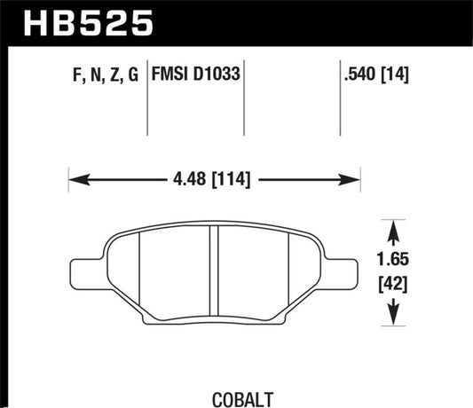 Hawk Performance HB525F.540 Hawk HPS Street Brake Pads