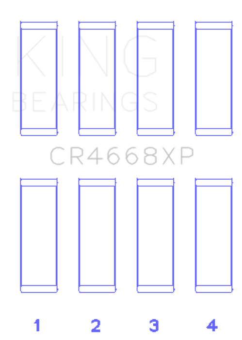 King Engine Bearings CR4668XP King 08-09 Chrysler Caliber SRT4/Mitsubishi/Hyundai/Kia World Engine Connecting Rod Bearing Set