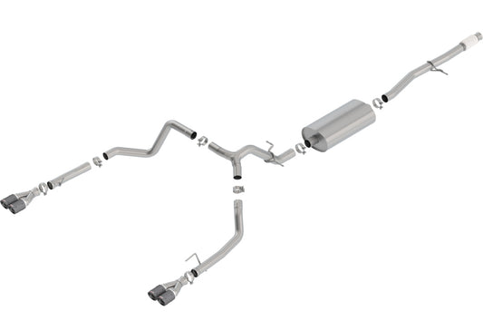 Borla 140768CF 2019 Chevy Silverado 1500 5.3L V8 CC SB 147.4in WB Touring Cat-Back w/ Quad CF Round Tips