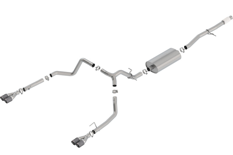 Borla 140768CF 2019 Chevy Silverado 1500 5.3L V8 CC SB 147.4in WB Touring Cat-Back w/ Quad CF Round Tips