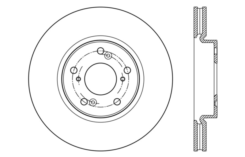Stoptech 127.40086R StopTech Slotted & Drilled Sport Brake Rotor Front Right 13 Honda Accord Sport