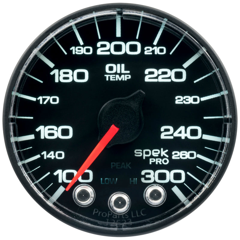 AutoMeter P322328 Autometer Spek-Pro 52.4mm 100-300 F Deg Digital Stepper Motor Oil Temp Gauge