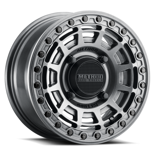 Method Wheels MR415570121252B Method MR415 Beadlock 15x7 / 5+2/38mm Offset / 5x4.5 / 76 CB Graphite Wheel - Gloss Graphite Ring