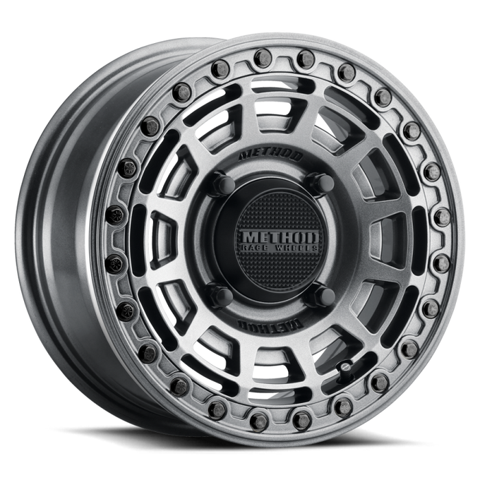 Method Wheels MR415510471264B Method MR415 Beadlock 15x10 / 6+4/25mm Offset / 4x136 / 106 CB Graphite Wheel - Gloss Graphite Ring
