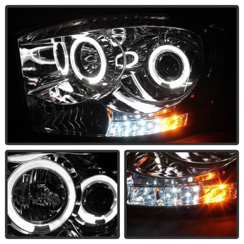 SPYDER 5010018 Spyder Dodge RAM 1500 06-08/RAM 2500 06-09 Projector Headlights LED Halo LED Chrm PRO-YD-DR06-HL-C