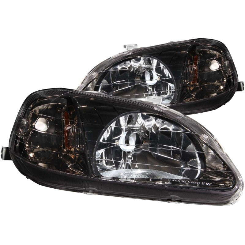 ANZO 121234 1999-2000 Honda Civic Crystal Headlights Gun-Metal Gray