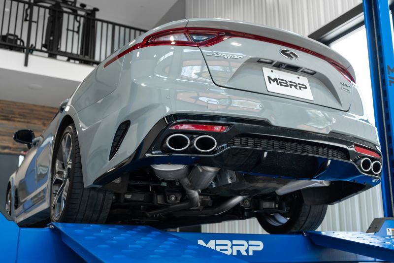 MBRP S4704304 2018+ Kia Stinger 3.3L RWD/AWD 2.5in Cat Back Dual Rear Exit w/o Tips
