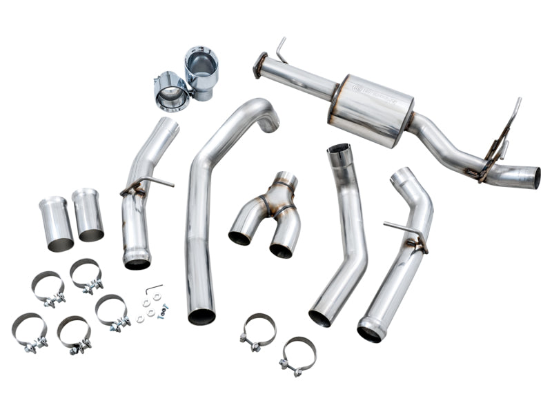AWE Tuning 3015-32005 19-21 RAM 1500 5.7L (w/Cutouts) 0FG Dual Rear Exit Cat-Back Exhaust - Chrome Silver Tips