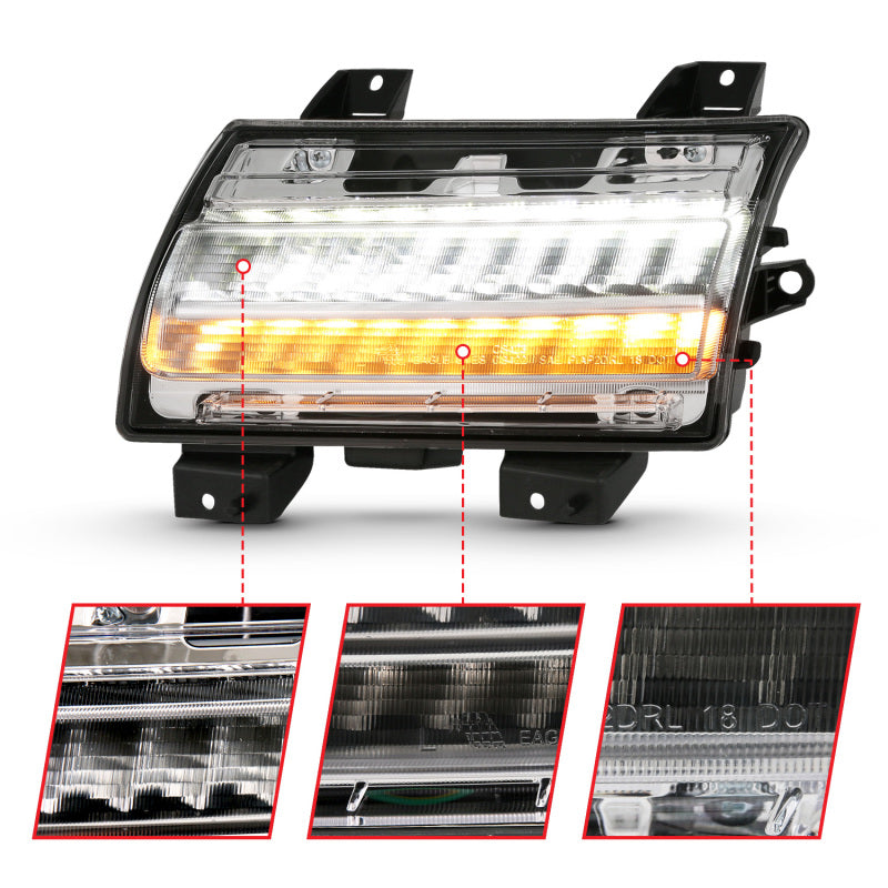 ANZO 511083 18-19 Jeep Wrangler JL Halogen Chrome Clear w/ Sequential Signal