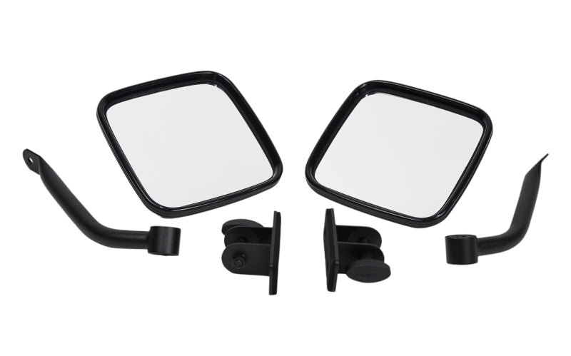 Kentrol 80496 97-18 Jeep Wrangler TJ/JK E-Z Detach Mirrors Pair - Textured Black