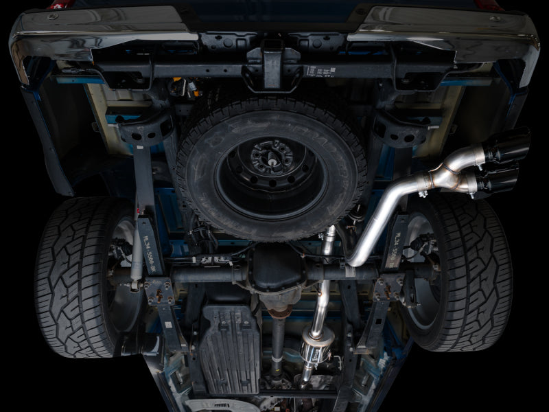 AWE Tuning 3015-33145 AWE 21-25 Ford F150 (14th Gen Reg Cab) Cat-Back Exhaust - 4.5in Dual Side Exit Diamond Black Tips