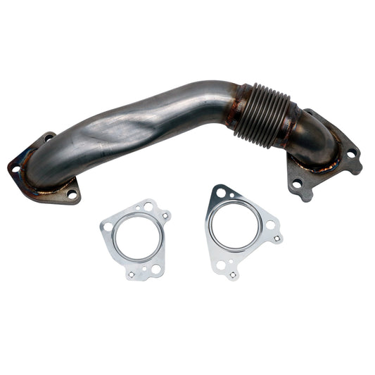 Wehrli WCF100654 01-04 Chevrolet 6.6L Duramax LB7 2in Stainless Pass. Side Up Pipe w/Gaskets (Single Turbo)