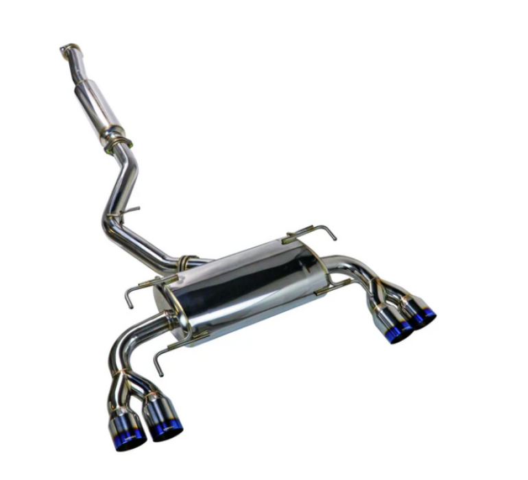 Remark RK-C2076S-02T 08-14 Subaru WRX STi GR Hatch Sports Touring Cat-Back Exhaust - Burnt Quad Tips (Resonated)