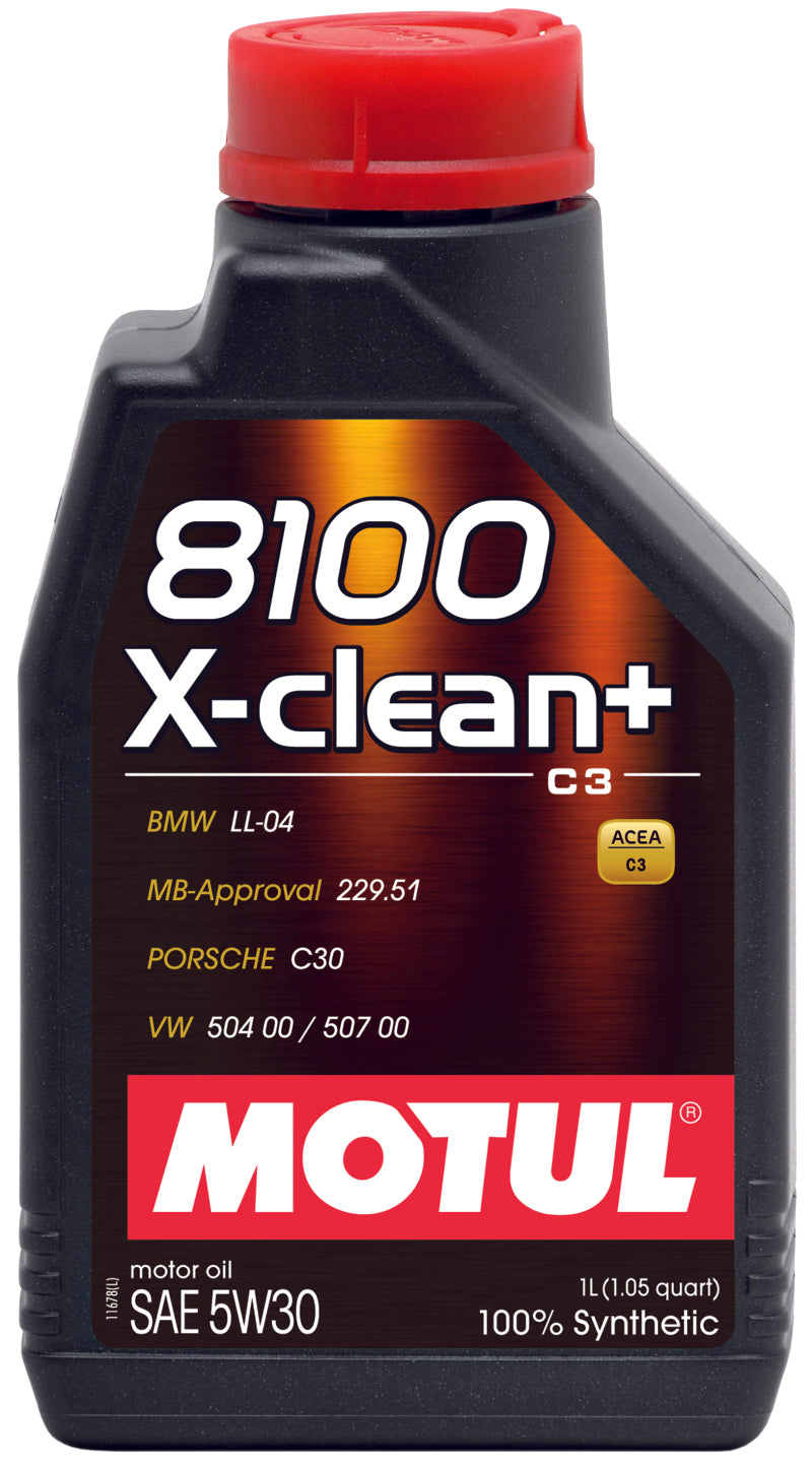 Motul 106376 1L Synthetic Engine Oil 8100 5W30 X-CLEAN - LL04- MB 229.51- 504.00-507.00