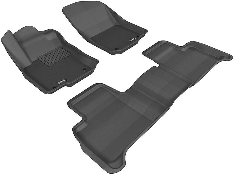 3D MAXpider L1MB02901509 2012-2018 Mercedes-Benz GLE-Class/ML-CLASS Kagu 1st & 2nd Row Floormats - Black