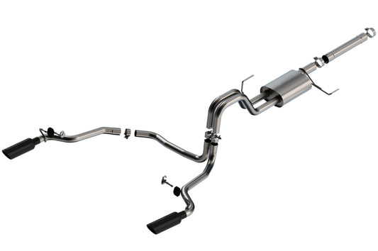 Borla 140903BC 21-22 F-150 Powerboost 3.5L V6 2WD & 4WD 4DR 3in, 2.25in S-TYPE Catback w/ Black Chrome Tips