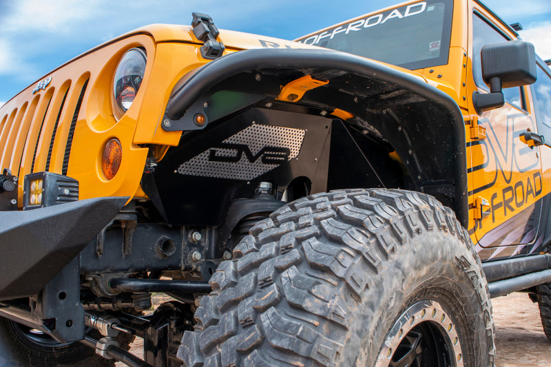 DV8 Offroad INFEND-01FB 07-18 Jeep Wrangler JK Front Aluminum Inner Fender - Black