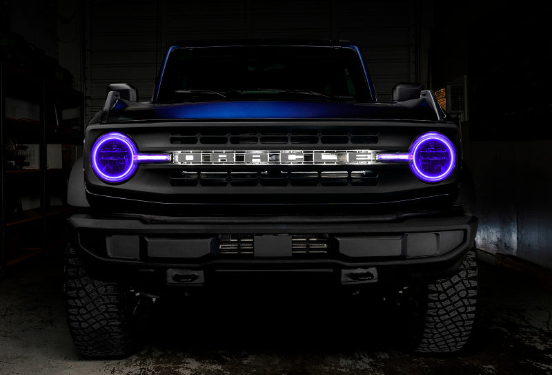 ORACLE Lighting 1471-333 Oracle 21-22 Ford Bronco Headlight Halo Kit w/DRL Bar - Base Headlights -w/2.0 Cntrl