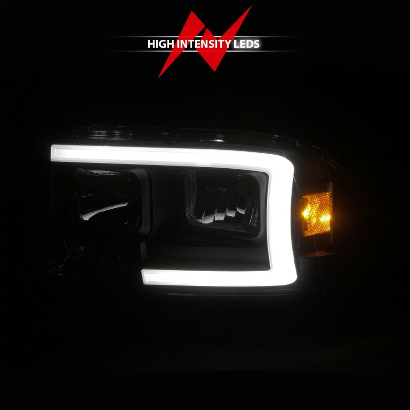 ANZO 111591 97-04 Dodge Dakota/Durango Crystal headlight Set w/ Light Bar Black Housing