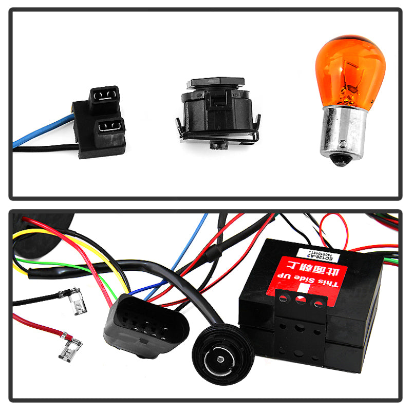 SPYDER 5080578 Spyder Volkswagen Golf VII 14-16 Projector Headlights DRL LED Blk Stripe Blk PRO-YD-VG15-BLK-DRL-BK