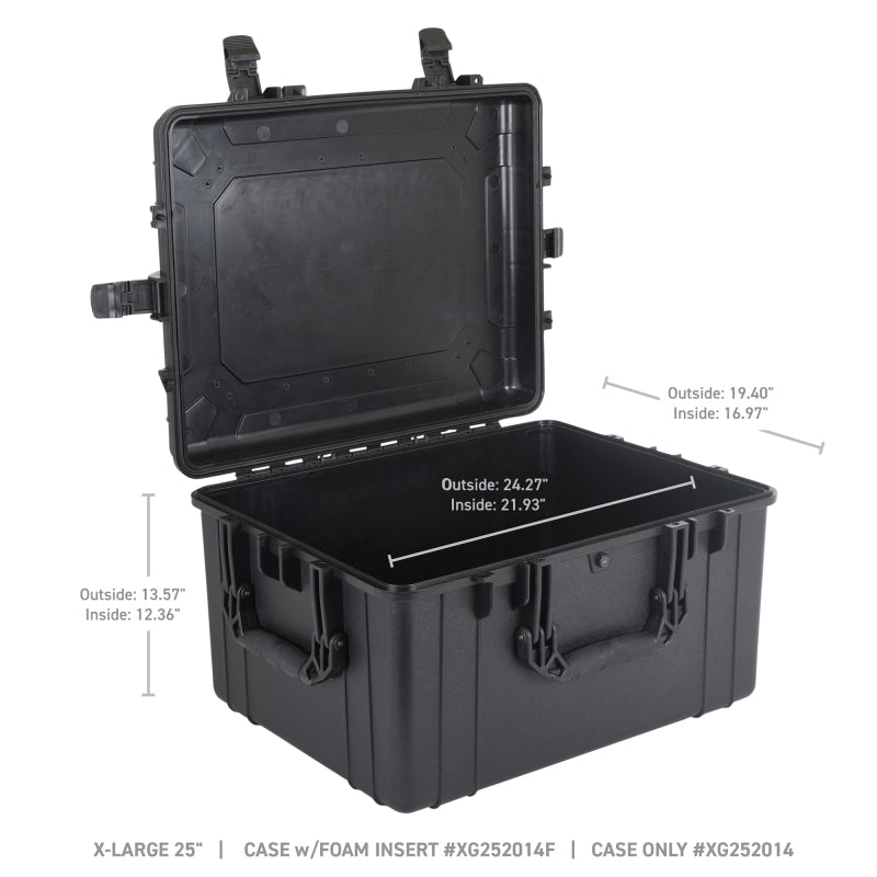 Go Rhino XG252014F XVenture Gear Hard Case w/Foam - Extra Large 25in. / Lockable / IP67 - Tex. Blk