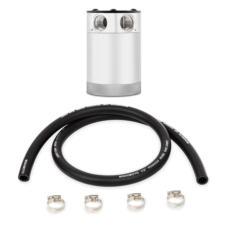 Mishimoto MMBCC-CBTWO-P Compact Baffled Oil Catch Can - 2-Port - Polished