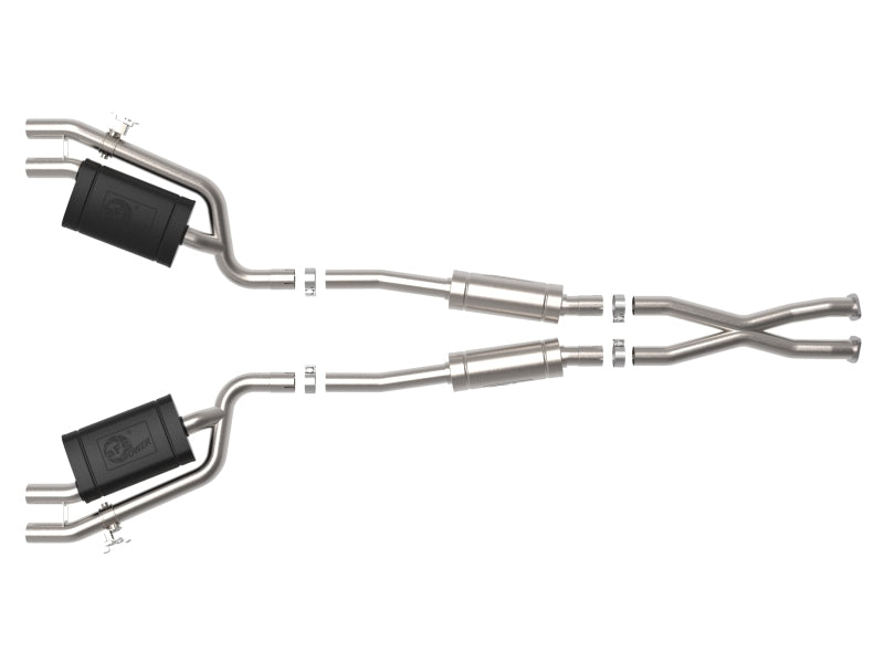 aFe 49-37025 Gemini XV 2.5in 304 SS Cat-Back Exhaust w/Cut-Out 18-22 Kia Stinger V6 3.3L