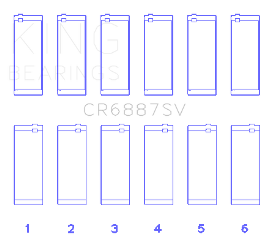 King Engine Bearings CR6887SV BMW B58B30A Performance Rod Bearing Set