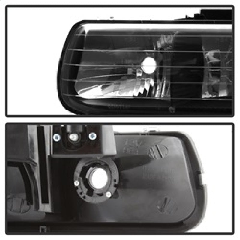 SPYDER 5064219 xTune Chevy Tahoe 00-06 Amber Crystal Headlights w/ Bumper Lights Black HD-JH-CSIL99-SET-AM-BK