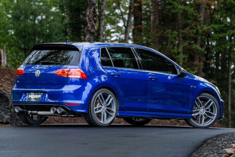 MBRP S46053CF 15-19 VW Golf R 3 in Cat Back w/ 4 in OD Quad Carbon Fiber Tips - T304