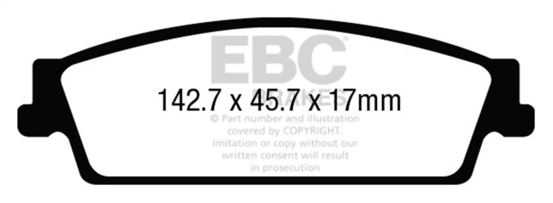 EBC DP43022R 15+ Cadillac Escalade 6.2 2WD Yellowstuff Rear Brake Pads