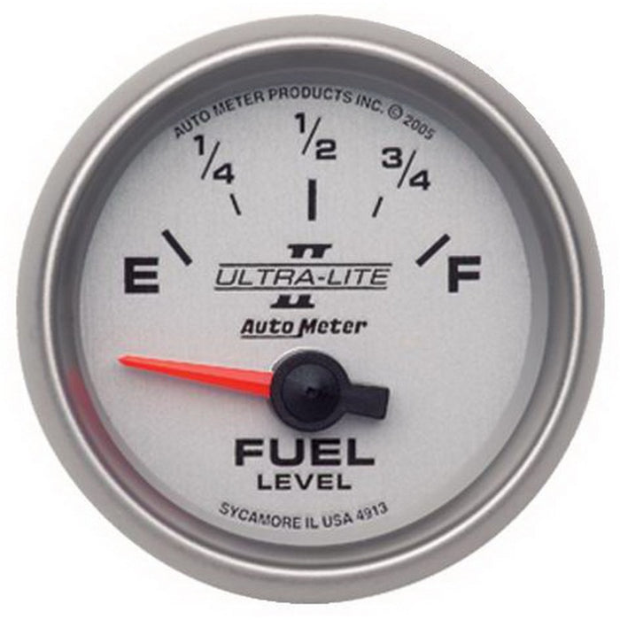 AutoMeter 4913 Autometer Ultra-Lite II 2-1/16in 0 OHMS Empty / 90 OHMS Full Electronic Fuel Level Gauge
