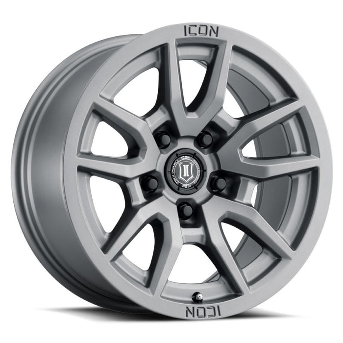 ICON 2617857345TT Vector 5 17x8.5 5x5 -6mm Offset 4.5in BS 71.5mm Bore Titanium Wheel