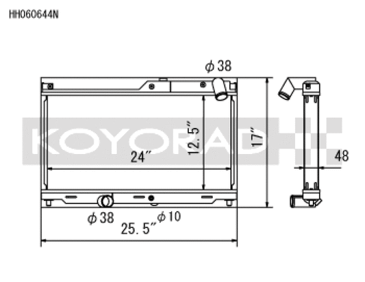 Koyo HH060644N 93-95 Mazda RX-7 1.3L Turbo N-FLO (Dual Pass) Radiator