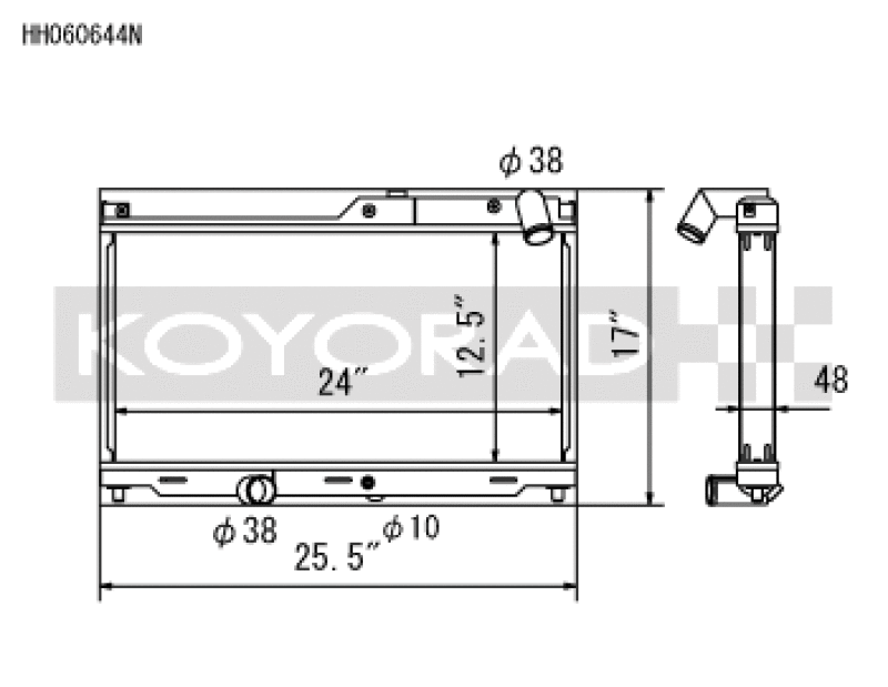 Koyo HH060644N 93-95 Mazda RX-7 1.3L Turbo N-FLO (Dual Pass) Radiator