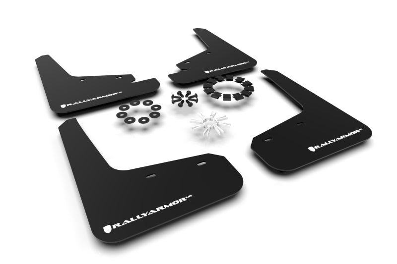 Rally Armor MF72-UR-BLK/WH 20-26 Tesla Model Y, Juniper Y Black UR Mud Flap w/White Logo