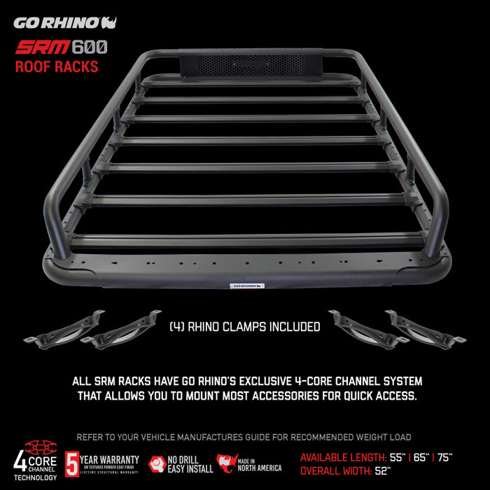 Go Rhino 5936065T Universal 65in SRM 600 Basket Style Rack - Textured black