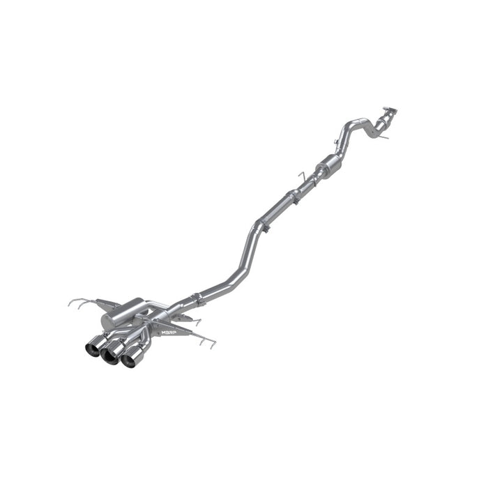 MBRP S4901304 17-22 Honda Civic Type R 2.0L T304 Stainless Steel 3.0in Cat-Back w/Triple Center Outlet