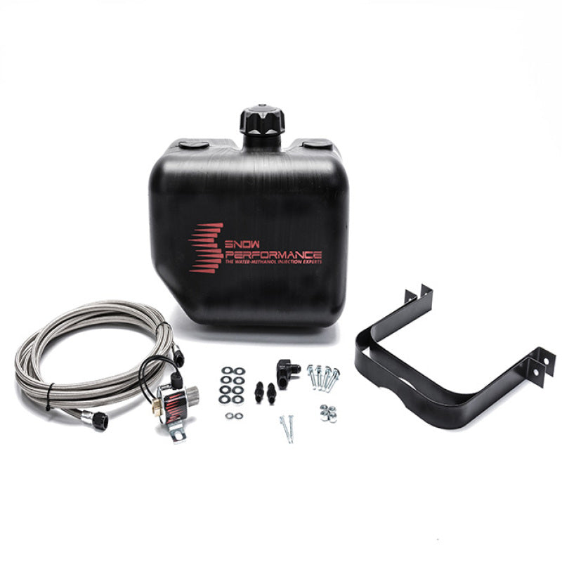 Snow Performance SNO-40014-BRD Water Tank Upgrade 2.5gal Braided SS Line w/Bracket/Solenoid/Hose/Fittings